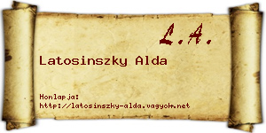 Latosinszky Alda névjegykártya